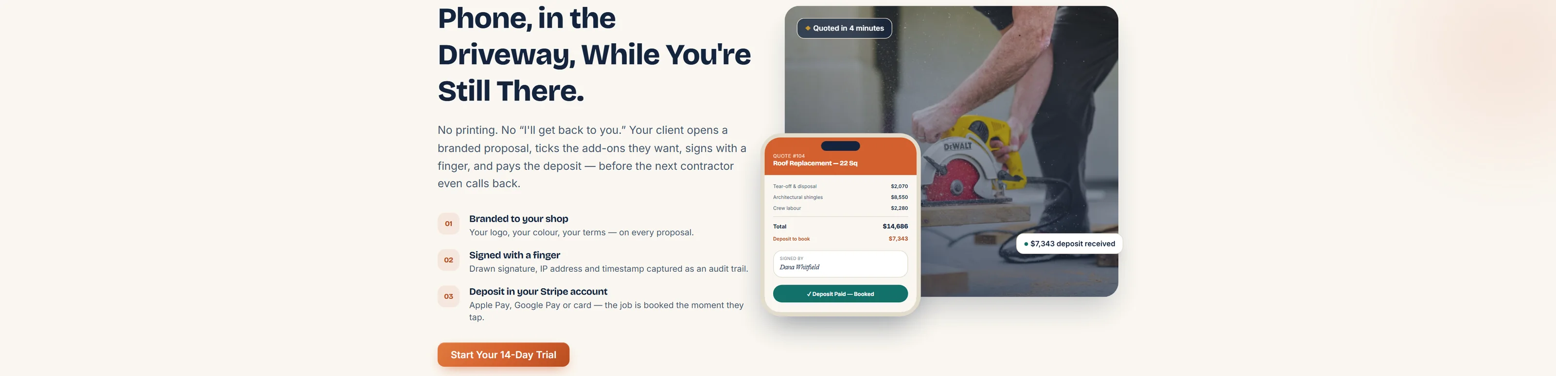 QuotingAI — Our Own Product · Quoting SaaS for Trades